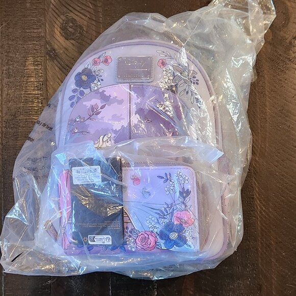 Sleeping Beauty 65th Anniversary Floral Scene Mini Backpack and Wallet main image 9